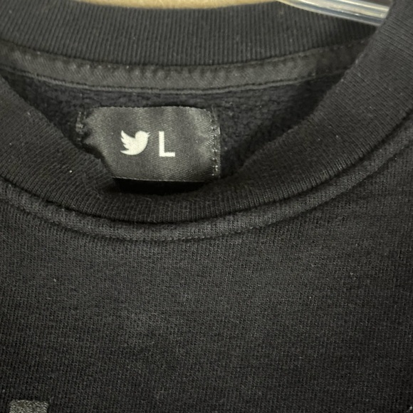 Twitter Sweater Women L Black Pullover Long Sleeve Crew Neck Comfort SweatShirt - Picture 4 of 7
